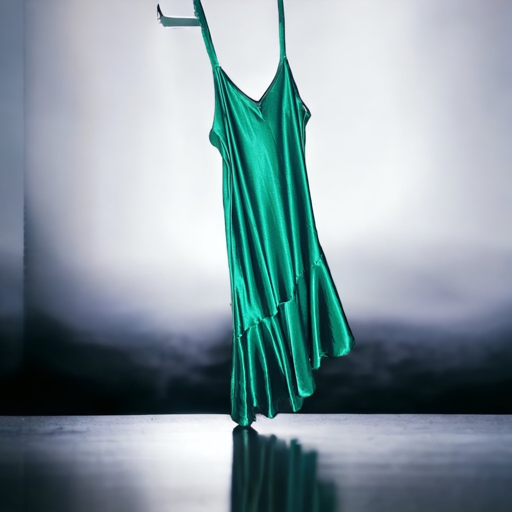 Victoria’s Secret gold label emerald slip. Size large.